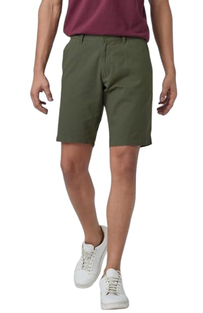 Pure Cotton Shorts-Size : W: 36/ L : 20 (Olive Green)-picture-12