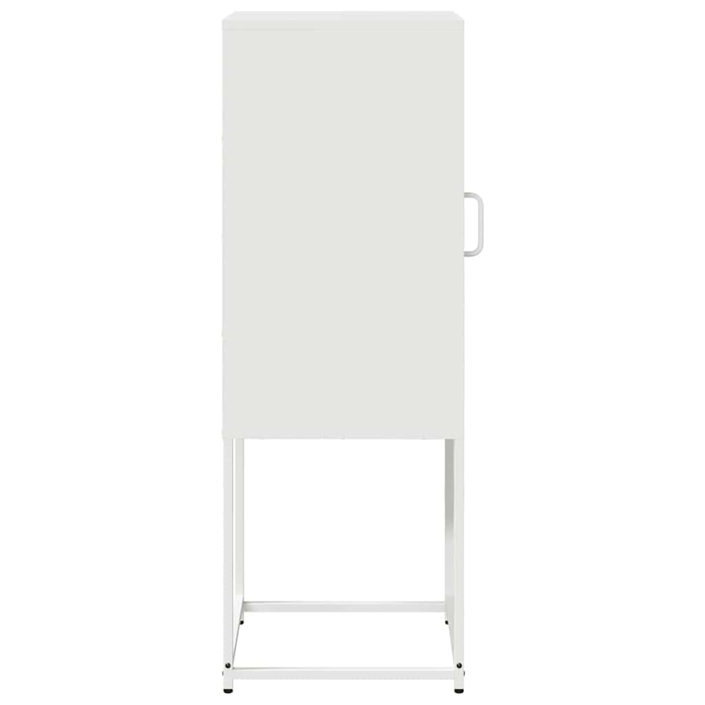 Buffet blanc 36 x 39 x 107 cm, en acier laminé à froid, armoire de rangement durable pour chambre à coucher, salon, bureau