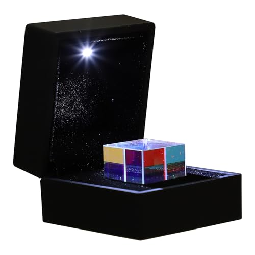 Alipis Cube Prism Optique Verre avec Boîte de Rangement Arc-ciel de Lumière pour Décoration et Apprentissage Physique Cadeau Créatif et Élégant