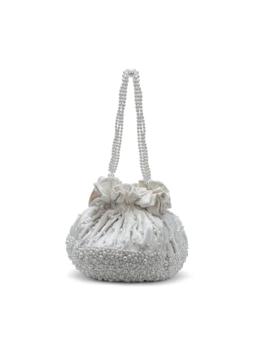 Image of Lavie Signature Women's Lowell Beads Potli Bags for Ladies & Girls | Women Pouches for Festive Seasons & Wedding | Batwa Bag Bridal Purse | Gift For Women