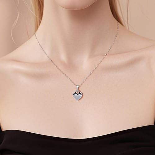 Dainty Silver Heart Necklaces for Women Sterling Silver Heart Pendant Necklace Hypoallergenic Women Jewelry Love Pendant4
