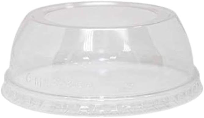 Crystal Clear 2" Wide Dome PET Plastic Lids with 2" Straw Hole – Fits 12, 16, 20 & 24 oz Cups:500CT