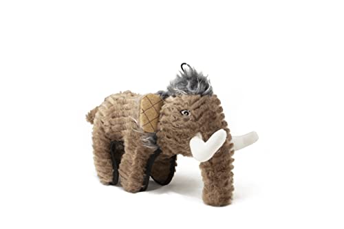 Steel Dog Ruffian Woolly Mammoth, Large Plush Dinosaur Dog Toy, Tough & Chew Resistant, with Tennis Ball & Crinkle Body, for Small, Medium, and Large Breed
