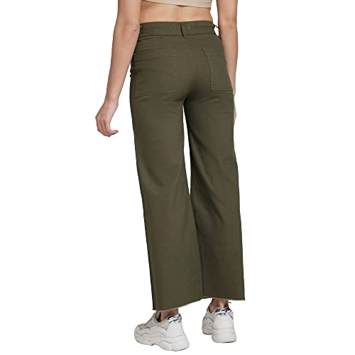 Image of Spykar Women's High Rise Slim Fit Ankle Length Blended Trackpant