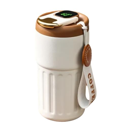 Ohulelks Botella Térmica de 450 Ml con Pantalla Inteligente y Temperatura, de Vacío de Acero Inoxidable 316, de Café para Oficina
