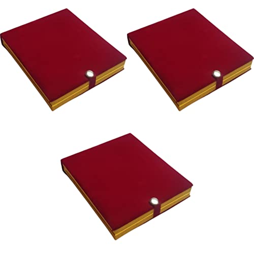 Beauty Tool Wooden Velvet Jewellery Box for Necklaces & Earring for Women And Girls | Pack Of 3 | (Red With Gold Color) (7 x 8 inches)