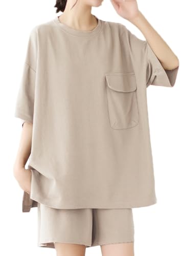 [ZHENGTU] CAIXINGYI fB[X ㉺ 2_Zbg ZbgAbv pcZbg W[W V[gpc TVc   N[lbN JWA  傫TCY Vv X|[c o| i (񂸐F,2XL,2X