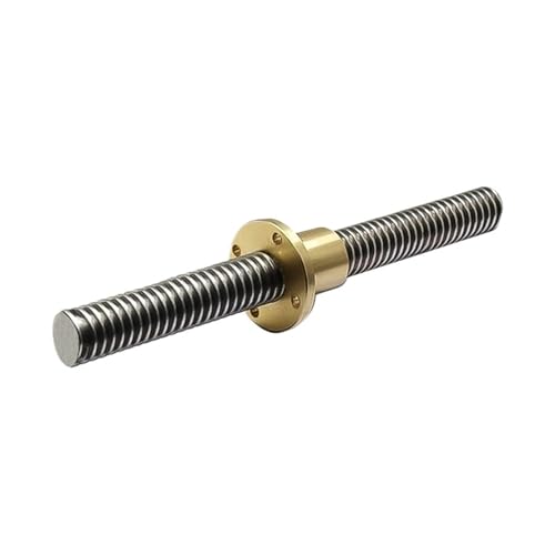 Metal Ball Screw nut end Processing 1pcs T12 Lead Screw Length 100mm-1000mm with Brass Copper Nut Lead 2mm for 3D Printer(700mm)