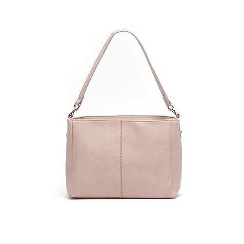 MISAKO Idara bolso de hombro con asa bandolera extraíble - Bolso bandolera de moda con asa extraíble para mujer - Bolso casual casual y formal Idara Rosa 19 X 25 X 11 cm
