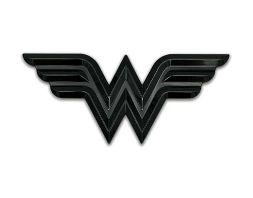 Emblema 3D de Wonder Woman resistente a la intemperie con diseño blackout en acrílico