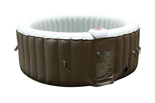 BeneoSpa Tragbarer aufblasbarer Whirlpool, für 4 Personen, 130 Massagedüsen, Braun weiß