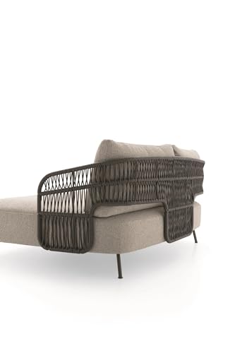 Image of LOCCUS 4 Seater Sofa Outdoor Conversation Patio Garden Rope Furniture Set with Cushion and Center Table for Garden, Balcony, Poolside (Grey Color)