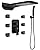 4-Function Waterfall Shower System with Body Jets, SR SUN RISE Full Body Rainfall Shower System with Handheld Shower Faucet Complete Sets, Wall Mounted Shower Fixture Set for Bathroom, Matte Black
