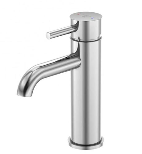 Steinberg Serie 100 Waschtisch-Einhebelmischer, hochwertige Waschbecken-Armatur aus massivem Messing für Küche und Bad,Chrom, XL