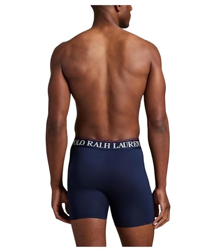 Polo Ralph Lauren Men's 4D Flex Cooling Microfiber Boxer Brief 3-Pack Cruise Navy/Rl Tossed Emblem Print/Rl2000 Red, Medium3