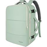 Taygeer Carry On Backpack, 35l Travel Backpack for Women Airline Approved, Cute Underseat Personal Item Travel Bag With Shoe Compartment, Casual Daypack Gifts for Friend Weekend, Green Beige