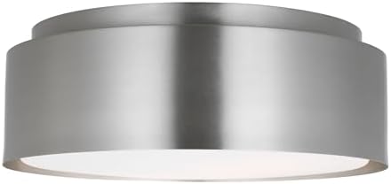 Scott Living 2-Light Dartmore Transitional Flush Mount Ceiling Light Brushed Nickel DJF1042BS, Flush Mount Ceiling Lamp for Home Improvement, Hall, Dining Room, and Bedroom Light Fixture