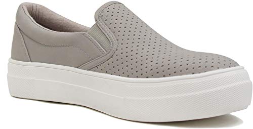 Memory Foam Insoles Hidden Platform/flatform Round Toe Croft-g (grey, 7)