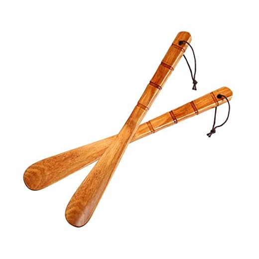 (2 PCS) 12.6 Inch Shoe Horn Long Handled Wood Shoehorns Durable Wooden Shoe Horns for Men, Women,Seniors,Kids, Pregnancy, Mother's Day Present