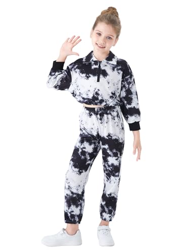 PATPAT Mädchen Bekleidungssets Batik Langarm Herbst Frühling, Geschenk Einschulung Schulanfang, Strickjacken Hosen Mädchen Kinder Kleidung, Sport Freizeit Komfort Kinderkleider Sportanzug...