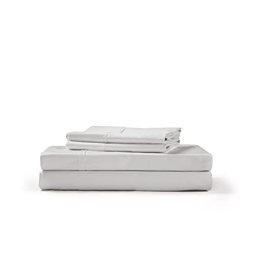1000 Thread Count Bed Sheet Sets - Luxurious 100% Cotton Deep Pocket Sheets - Bedding Set Includes One Flat Sheet, One Fitted Sheet & Two Pillowcases - King Size, Grey #TOP30