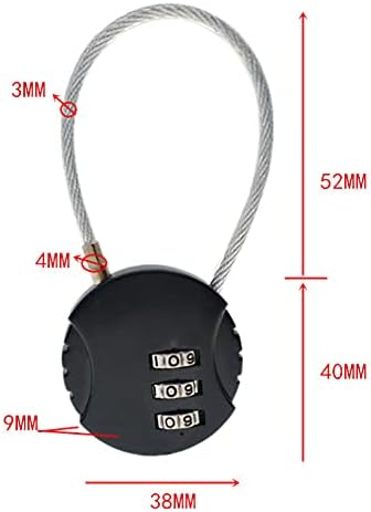 4 Pcs Combination Cable Lock, Security Padlock, Digit Resettable Combination Padlock,Theft Protection, Travel Baggage Lock, Back Packs Lock, Cabinet Lock, Padlock