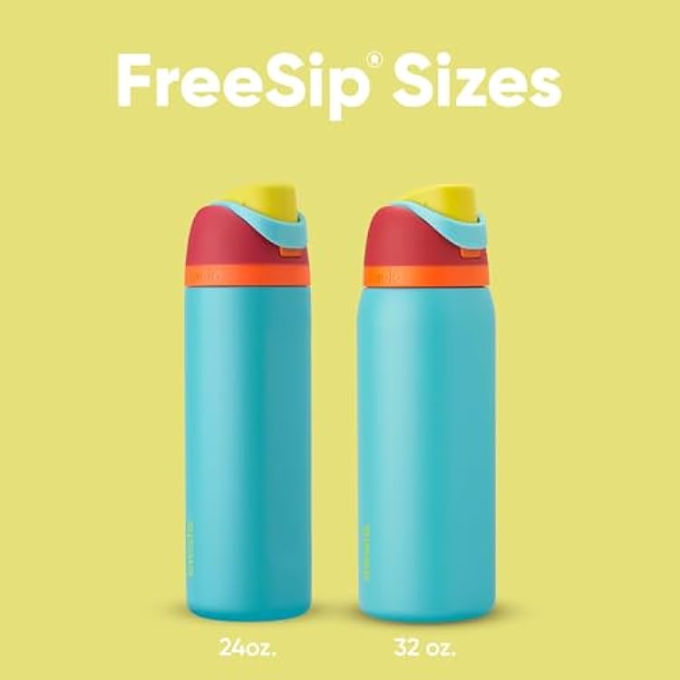 Owala FreeSip Insulated Stainless Steel Water Bottle with Straw, BPA-Free Sports Water Bottle, Great for Travel, 24 Oz, Summer Sweetness