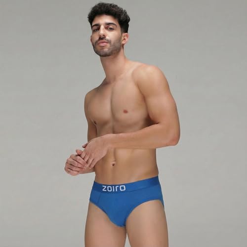 Image of Zoiro Men's Fluid-Fabric Brief | Micro Nylon Waistband | 4-Way Stretch Soft Supple Fit | Skin-Friendly Breathable Innerwear | 90% Cotton 10% Spandex