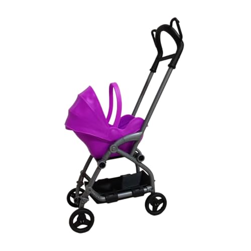 JWQFBC Cochecito de Muñecas en Miniatura Equipado con Muebles Y Carrocería de PP, Ideal para Juegos de rol, Regalo para Niñas, Colección Y Aprendizaje, Negro