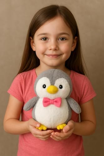 Image of SCOOBA Super Soft Grey Penguin Soft Toys for Kids Babies 25cm(Grey Penguin with Bow)