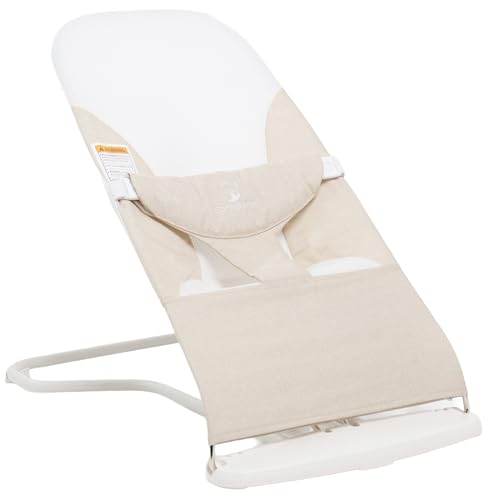 Image of ComfyBumpy Ergonomic Baby Bouncer Seat - Safe, Portable Bouncing Chair with Adjustable Height Positions - Infant Bouncy Seat Perfect for Newborn Babies (Oatmeal)