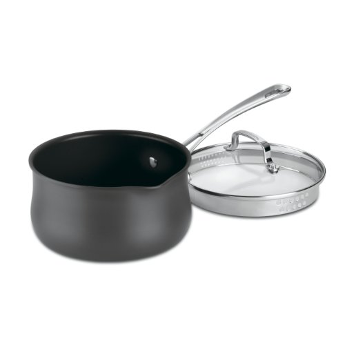 Cuisinart 6419-18P Contour Hard Anodized 2-Quart Pour Saucepan with Cover,Black