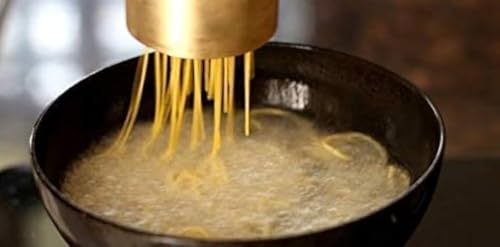 Image of Thangam Pure Brass 900 gm Sev Sancha Machine with Free 8 Different Jali for Making Different Types of Sevaiya, Sev, Gathiya Murukku, Chakli, Bhujia Etc, Vegetable Cutting Board, Measuring Spoons