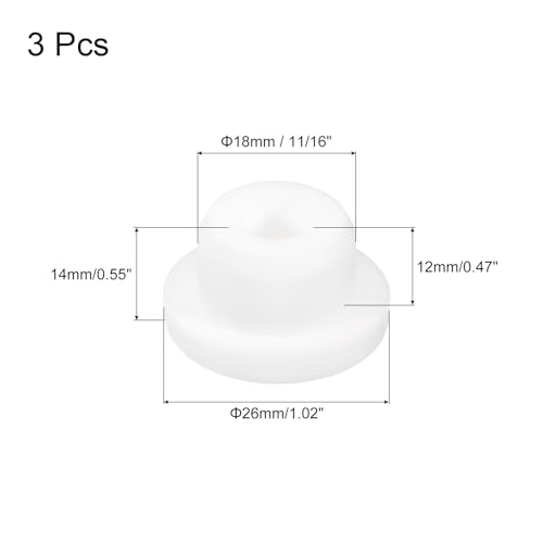Image of MECCANIXITY 3pcs T-Shaped Silicone Plugs 18mm 11 /16 Inch Dia Snap in Plug Hole Seal Cover Round Rubber Stopper for Kitchen Rubber Bulkheads Waterproof Sealing Plugs White