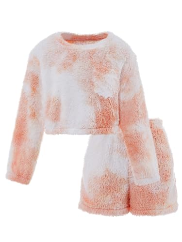 Image of Mafulus Girls Pants Sets Two Pieces Kids Comfy Lightweight Long Sleeve Fleece Sets with Pockets