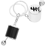 [SEWOART] 2個 変速箱デザインキーチェーン メンズ用耐久キーリング バッグ飾り 車好き向け軽量アクセサリー 黒 銀