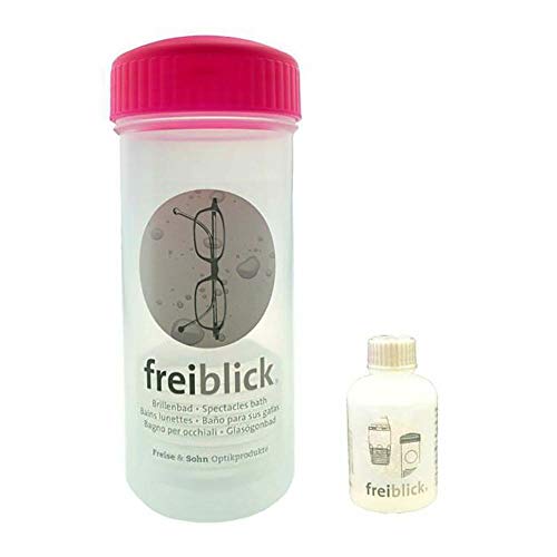 Original freiblick Brillenbad Klassik 1.2 SET | Schüttelbad inkl. 50ml Spezialreiniger (pink)