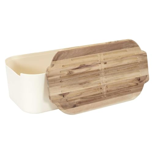 HOME DECO FACTORY, KA0356, Boîte à Pain Moderne avec Couvercle en Bois d'acacia, Design élégant, Conservation optimale, Surface de découpe Pratique,...