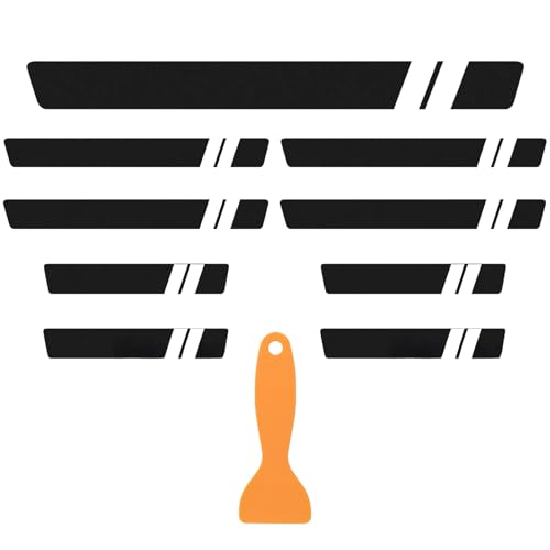 Yuiturt 10 Pcs Carbon Fiber Car Sill Protector Set, Universal Kick Plate Guard With Scraper, Universal Sill Protectors for Door Threshold, Durable Bumper Protection Film for a Variety of Car Models