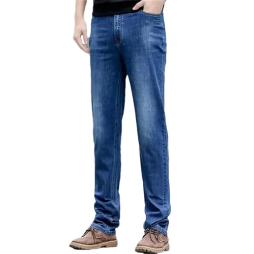 Men Size Thin Jean Men High Waist Straight Leg Denim Trouser Extral Long Length
