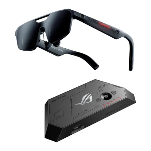 ASUS ROG XREAL R1 Gaming AR Glasses Micro-OLED FHD 240Hz Refresh Rate 3DoF Spatial Audio USB-C for ROG Ally PS5 Xbox iPhone 15/16 and Android 91g