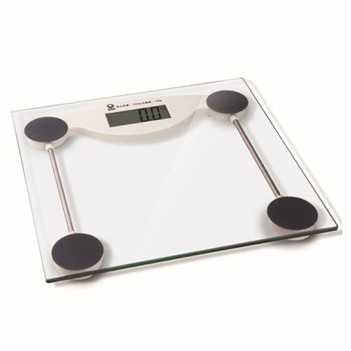 MAGICLULU Báscula de Baño Digital Transparente con Pantalla Lcd Templado Resistente Alta Precisión y Peso Corporal para Uso Doméstico