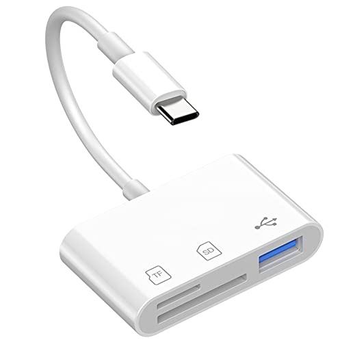 Adaptateur de lecteur de carte SD USB C, adaptateur de lecteur de carte micro SD TF de type C, adaptateur 3 en 1 USB C vers USB d'appareil photo pour appareils UBC C