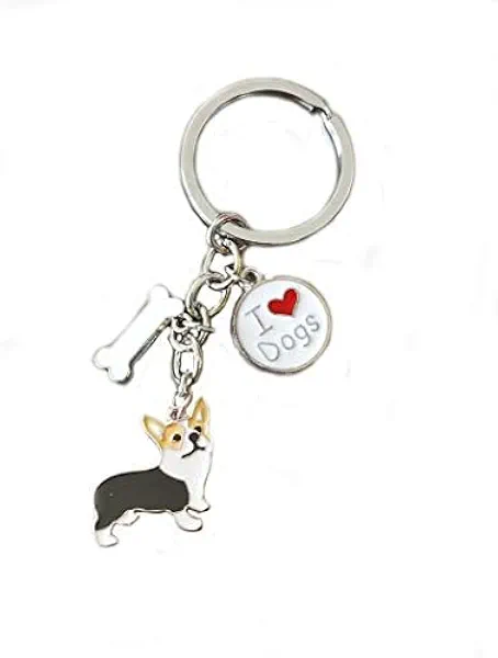 Dog Keychain, Lovely Dog Key-ring Portable Metal Keychain Keyring Key Decor Car Keyring Decoration