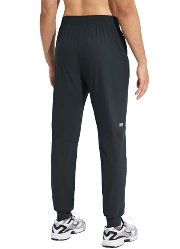 baleaf Men's Joggers Pants Athletic Workout Track Running Gym Lightweight Quick Dry Tapered Jogger Zipper Pockets2