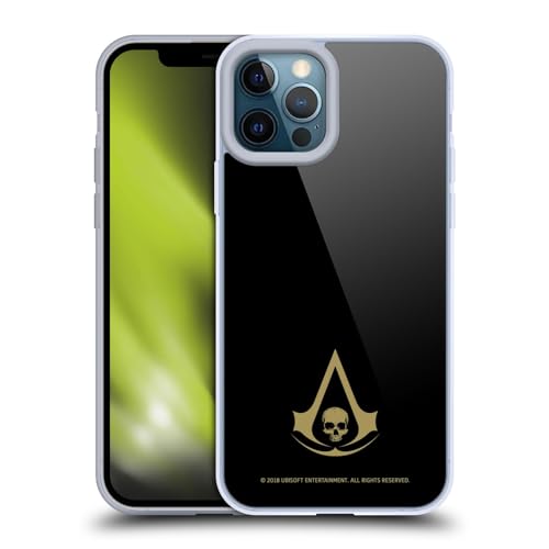 Coque Assassin's Creed Apple iPhone 12 Pro Max en gel noir et or par Head Case Designs