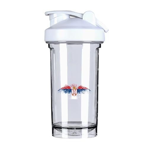 Serbian Serb Flag 18 Ounce Shaker Bottle Drink Mixer Leak-proof Pre Workout Protein Shakes Meal Replacement Shakes Bottles 500ML/18 Oz White