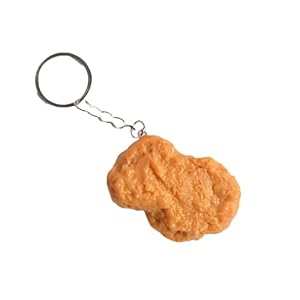 Fried Chicken Keyring Keychain – Funny Key Ring for Suitcase, School Bag, Keys & More