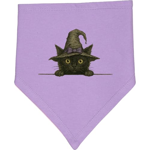 inktastic Halloween Witch Cat with Purple Bow Baby Bandana Bib