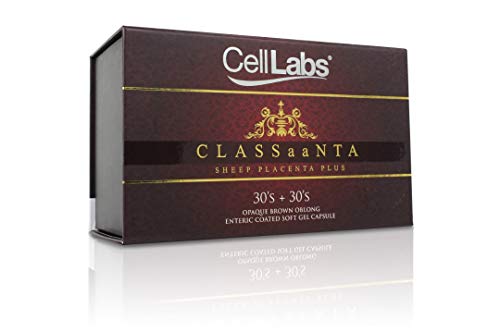 CellLabs CLASSaaNTA Sheep Placenta Live Stem Cell | Immunity Booster | Brain Memory Vitamins | Skin Beauty Anti Aging Formula | 2 Months Supply